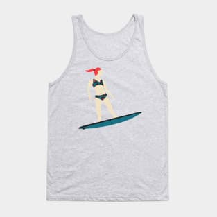 STOKED SURFER GIRL Tropical Summer Ocean Surfing Surfboard Sports - UnBlink Studio by Jackie Tahara Tank Top